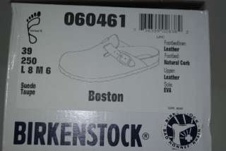 Birkenstock Boston Leather Suede Taupe Color NEW IN BOX  