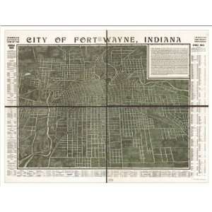 Historic Fort Wayne, Indiana, c. 1907 (L) Panoramic Map Poster Print 