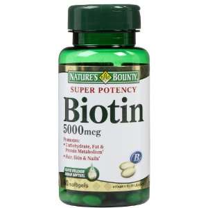  Natures Bounty Biotin 5,000 mcg Caps Health & Personal 