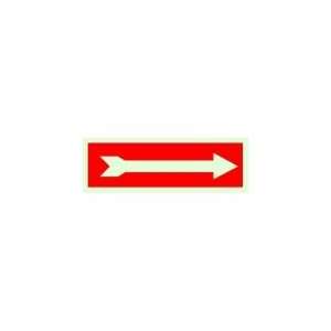 BRADY 80202 Sign,5X14,Arrow (White on Red)  Industrial 