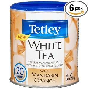 Tetley White Tea with Mandarin Orange, 20 Count Tea Bags (Pack of 6)