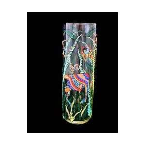  Angel Fish Design   Hand Painted   Large Cylinder Vase 