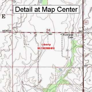  USGS Topographic Quadrangle Map   Liberty, Indiana (Folded 