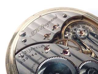 Vintage 1932 ELGIN BW Raymond 16s 21J Railroad Pocket Watch  