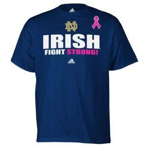  Notre Dame Fighting Irish adidas Navy Breast Cancer Awareness Live 