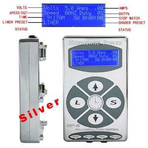 LCD Digital DUAL Tattoo Power Supply Silver Machine  