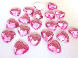 40 Sparkly Heart Shape Craft Rhinestone Jewel Embellishment/Wedding 