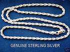 18 20 22 24 Choice   4mm Rope Chain Necklace   925 Sterling Silver 
