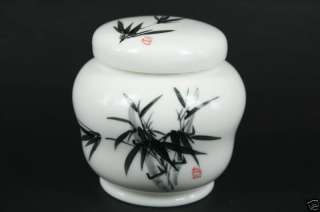 Bamboo Tree Tea Canister Porcelain Tea Caddy China  