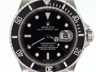 ROLEX 16610 SS MENS BLACK SUBMARINER D 2006 40MM STAINLESS WATCH 