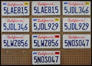 Pair California License Plates Plate Car Tag Bulk Lot  