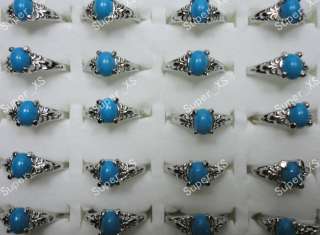 wholesale jewelry lots 30pcs blue Malay Jade silver plated rings free 