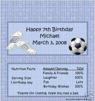 SOCCER BALL BIRTHDAY PARTY CANDY BAR WRAPPERS FAVORS  