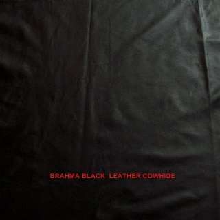 O4 Brahma Leather Hide Upholstery Fabric 40 Black Brahma  