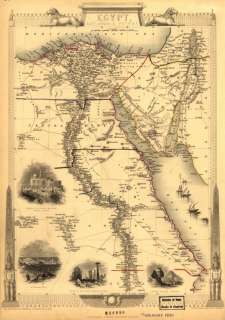 1800s map of Egypt, Arabia, Roman  