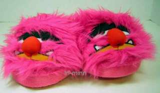 Sesame Street Muppet Show Animal Pink Plush Slippers  