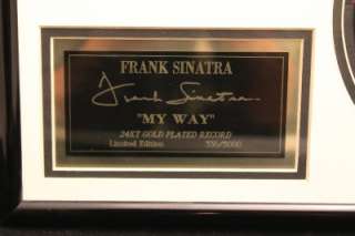 Frank Sinatra My Way 24KT Gold Plated Record Limited Edition # 336 