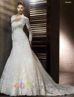 ivory white lace wedding bridal Dress gown zipper/lace up back Size 