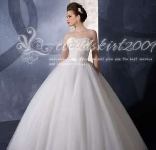 Charming Pretty White/ivory Wedding Dress Bride Prom Ball Gown  