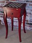   mahogany red backgammon chess game accent table 
