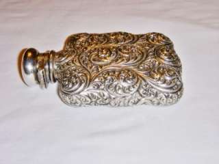   ~Antique Sterling Hinged Top Flask, Magnificent Detailing, MUST SEE