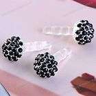 1x 3.5mm Black Crystal Ball Anti Dust Plug Stopper Fit iPhone4 4S All 