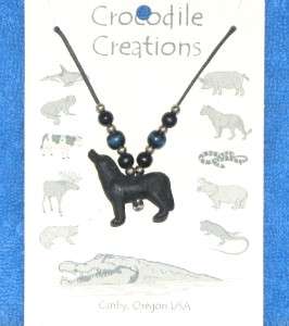WOLF NECKLACE CABIN DOG COYOTE DESERT FUR TOTEM ZOO 32  