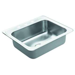   Drop in Stainless Steel 25x22x6.5 3 Hole Single Bowl Kitchen Sink