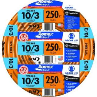 Southwire 250 ft. Orange 10 3 Romex NM B W/G Wire 63948455 at The Home 
