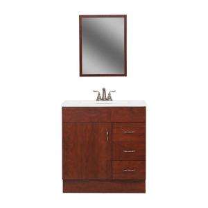   30 in. Vanity in Hazelnut with Alpine Vanity Top in White and Mirror