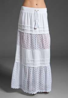 JUICY COUTURE Bonnie Eyelet Maxi Skirt in White  