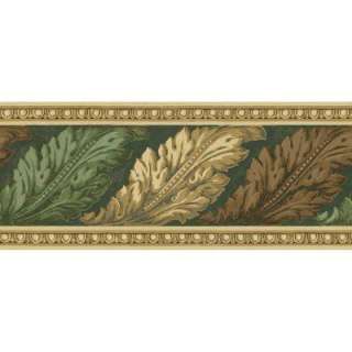 72 in x 15 ft Earth Tone Architectural Leaves Border
