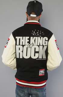 Dissizit The King Of Rock Letterman Jacket in Black Cream  Karmaloop 