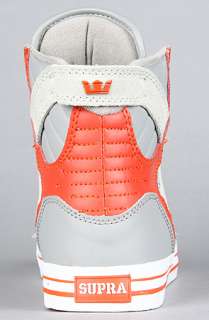 SUPRA The Skytop Sneaker in Grey Soft Action Leather Orange Patent 