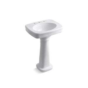 KOHLER Bancroft Pedestal Bathroom Sink Combo in White K 2338 8 0 at 