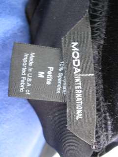 MODA INTERNATIONAL Black Velvet Long Sleeved Dress M/P  