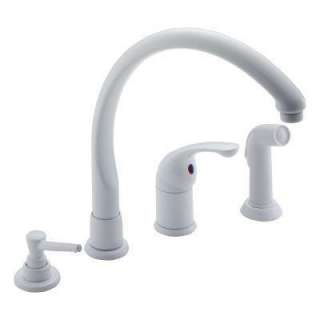    Waterfall Single Handle Kitchen Faucet in White customer 