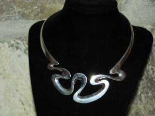 Vintage ? Sterling 950 Silver Modernist Collar Necklace 84.5 grams 