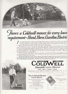 1926 Coldwell Lawn Mower Newburgh NY Ad Motor Model L  