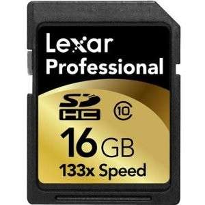Lexar 16GB Professional 133x SDHC Memory Card Class 10 LSD16GCRBNA133