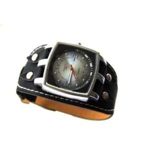 Original Amber Time Watch Armbanduhr mit Breitem Lederarmband Herren 