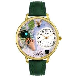 May Birthstone Watch Gold Emerald Clock Gift B Aries Ne  
