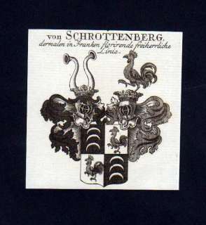 1780   von Schrottenberg Franken Kupferstich Wappen  
