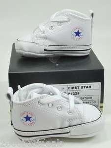 CONVERSE NEW BORN CRIB BOOTIES WHITE MY FIRST ALL STAR BABY BOOTIES 
