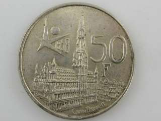 1958 Belgium 50 Francs   KM #151   Silver **  