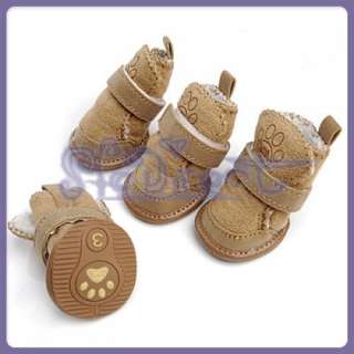 Dog Collie Shoes Pet Snow Booties Size Small Tan Color  