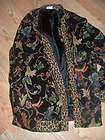 WHITE STAG Tapestry Jacquard Black Leopard Print Trim Floral Lined 