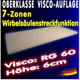 OBERKLASSE AUFLAGE 7ZONEN VISCO TOPPER MATRATZENAUFLAGE  