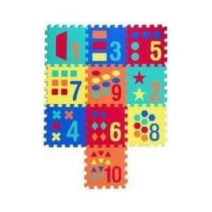 Bodenpuzzle Puzzlematten 10 Teile   Zahlen + Formen, 1,0 m2 