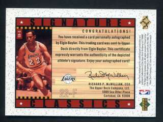   Upper Deck UD Generations Elgin Baylor Auto Certified Autograph Lakers